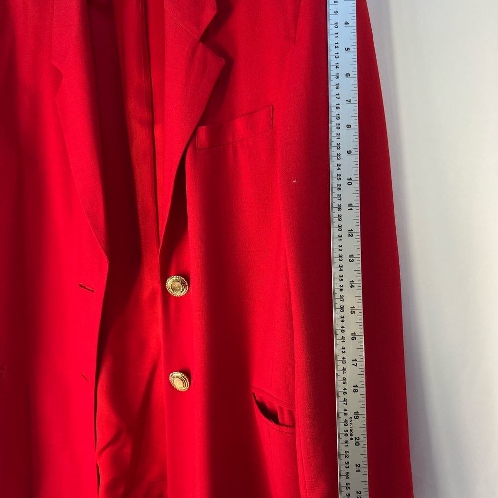 Vintage Mr Leonard Suit, Elegant Red Women's Blazer - Picture 9 of 15